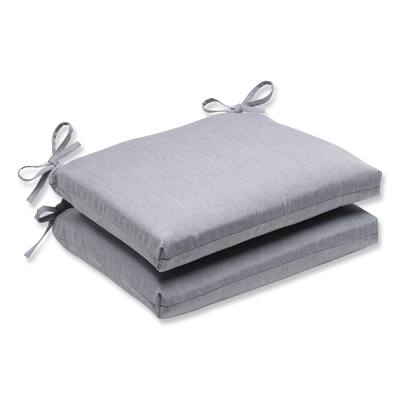 Pillow Perfect Squared Corners Seat Cushion with Grey Sunbrella Fabric (Set of 2)