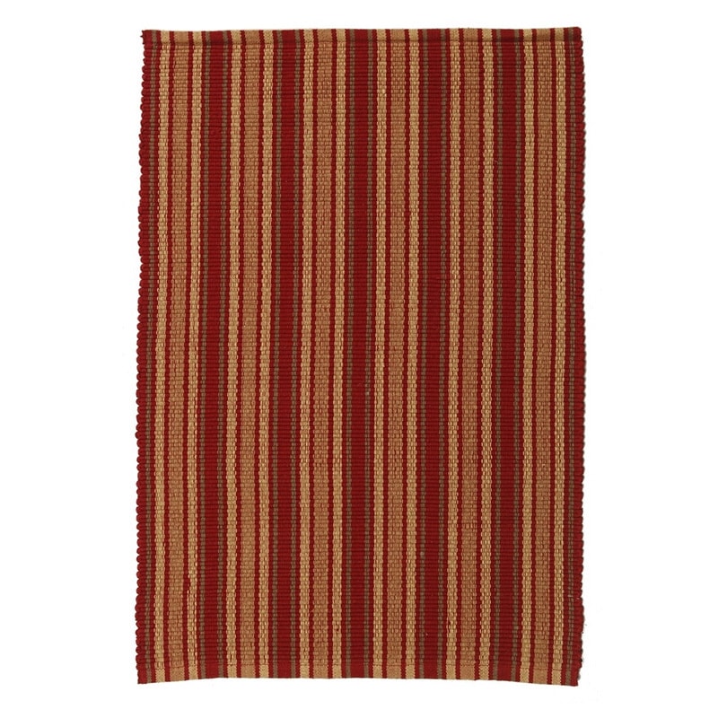 Wexford Red Cotton Indoor/ Outdoor Stripe Rug (2 X 3)