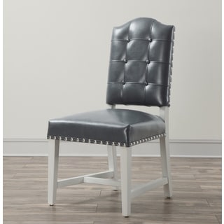 Allure Grey Leather Dining Chair (Set of 2) - Bed Bath & Beyond - 9106782