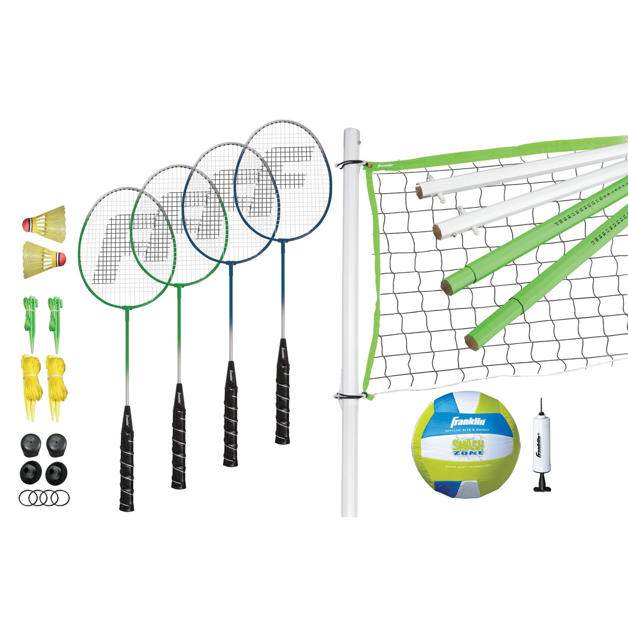 Franklin Sports Intermediate Badminton   Volleyball Set