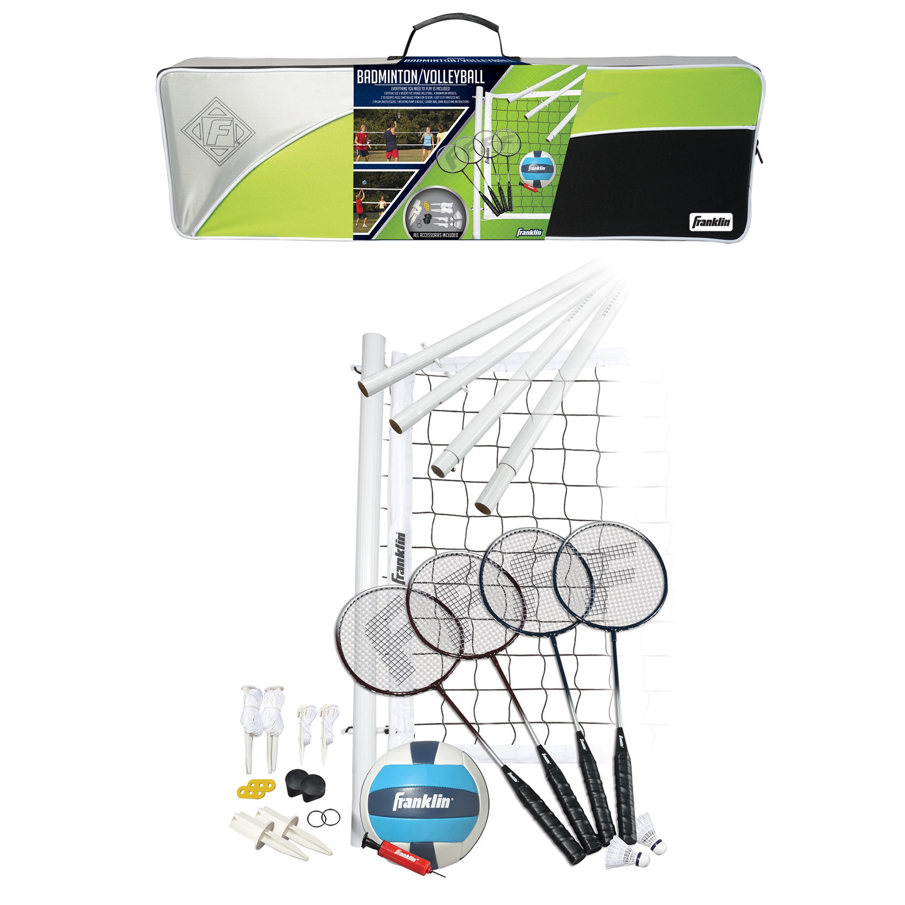 Franklin Sports Advanced Badminton   Volleyball Set