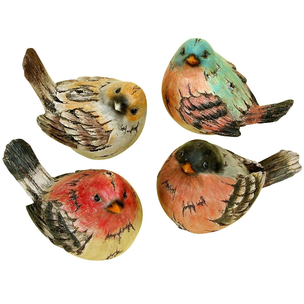 Polystone Bird (set Of 4)