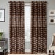 preview thumbnail 4 of 8, Softline Peyton Woven Jacquard Grommet Top Curtain Panel 55 x 108 - Brown
