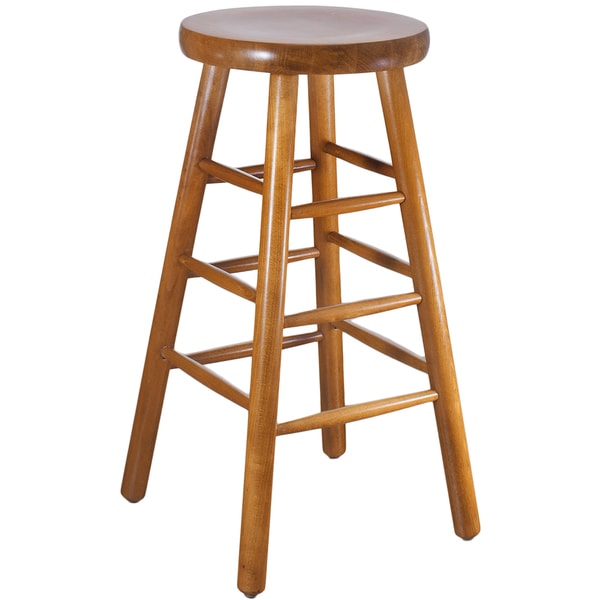 Backless Beech Wood Bar Stool - 16293592 - Overstock.com Shopping ...