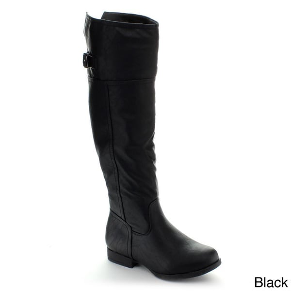 Shop Top Moda Land-57 Women's Buckle Riding Boots - Free Shipping On ...