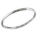 Handmade 18k Gold and Sterling Silver 'Balinese Flora' Bangle Bracelet (Indonesia)