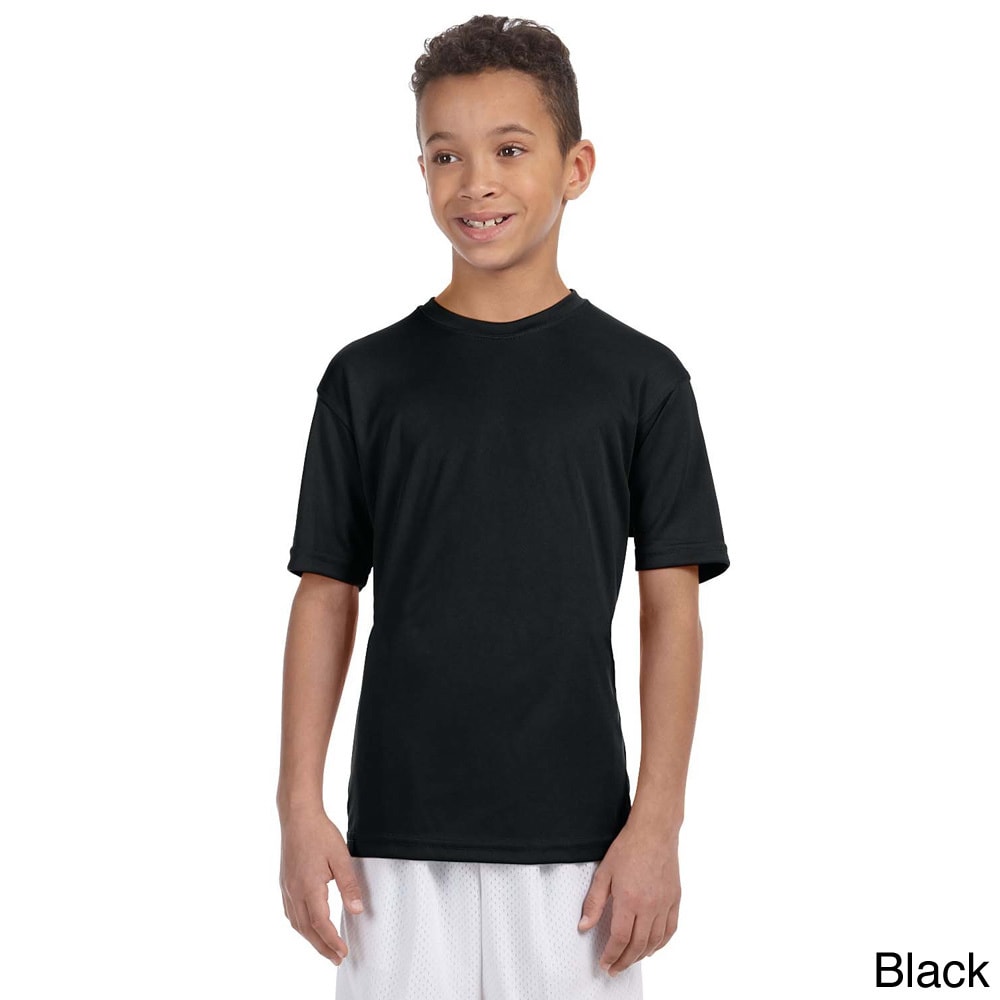 Harriton Youth Athletic Sport T shirt Black Size L (14 16)