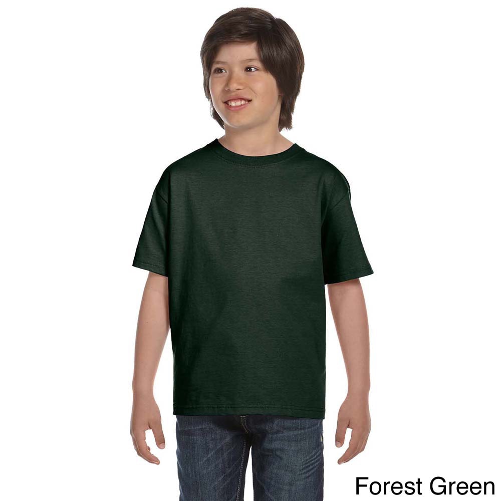 Fruit Of The Loom Youth Cotton Lofteez Hd T shirt Green Size L (14 16)