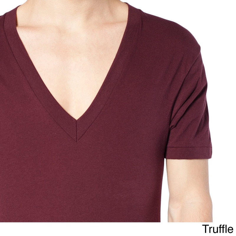 American Apparel American Apparel Unisex Sheer Jersey Deep V neck T shirt Red Size XS