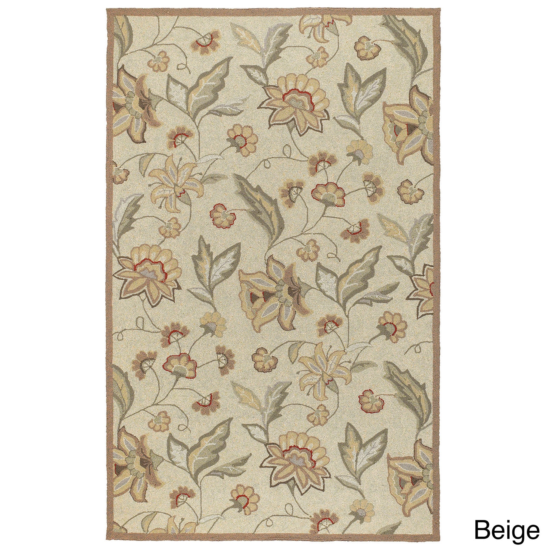 Hand hooked Shannon Transitional Floral Indoor/ Outdoor Area Rug (2 X 3)