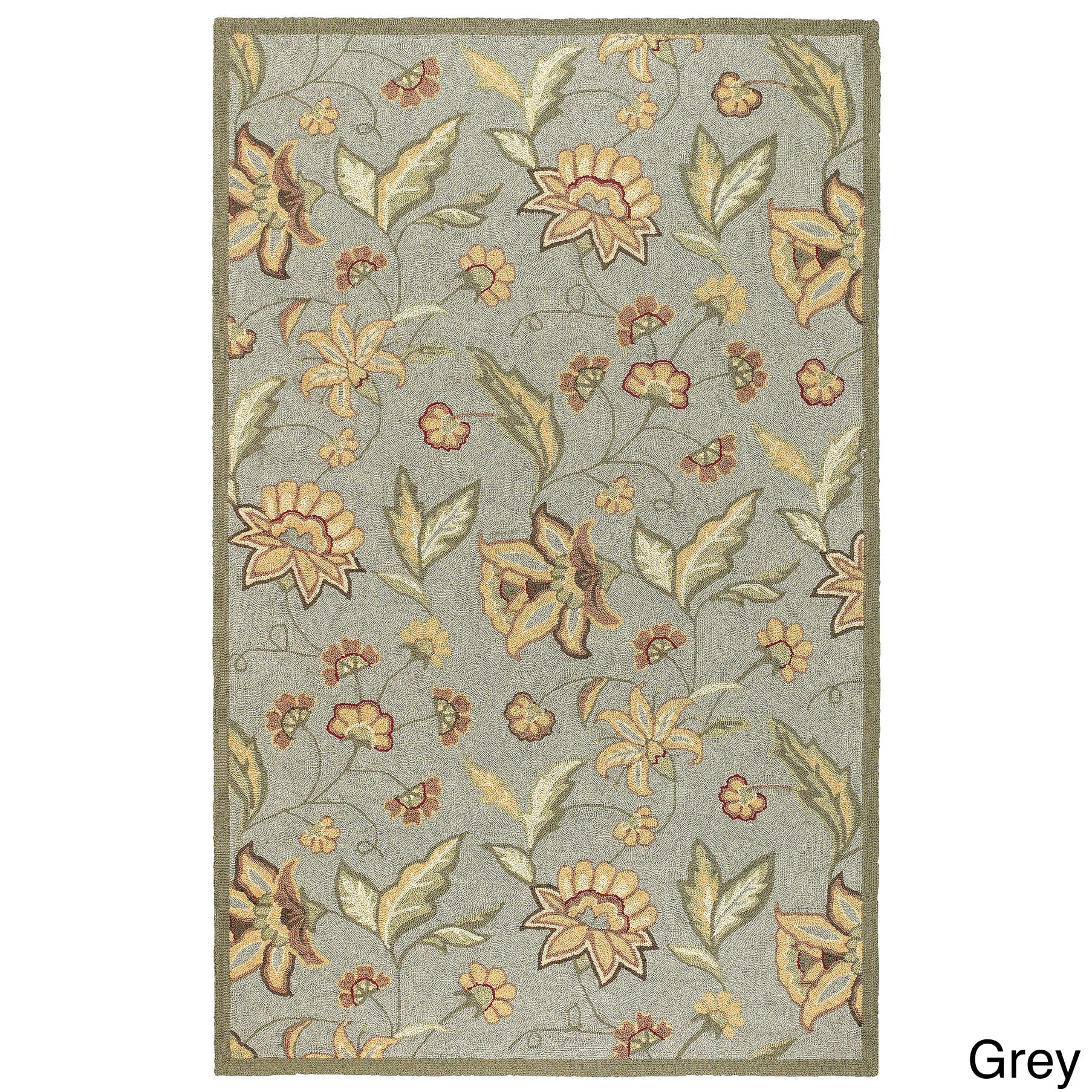 Hand hooked Shannon Transitional Floral Indoor/ Outdoor Area Rug (2 X 3)