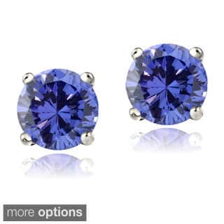 Tanzanite Purple Stud Earrings For Less Glitzy Rocks 14k White Or Yellow Gold 1ct Tanzanite Round 5mm Stud Earrings