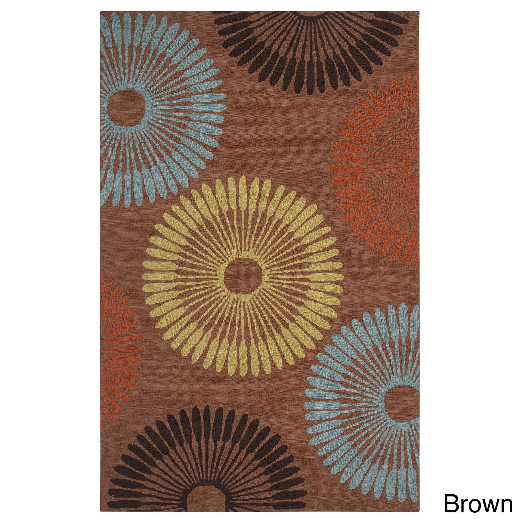 Hand hooked Gretchen Contemporary Geometric Indoor/ Outdoor Area Rug (3 X 5)