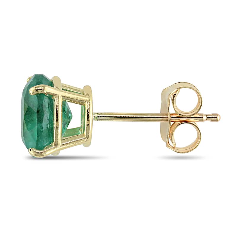 Miadora 10k Yellow Gold 1 5/8ct TGW Emerald Solitaire Earrings
