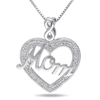 M by Miadora Sterling Silver Diamond Accent 'Mom' Heart Infinity Necklace