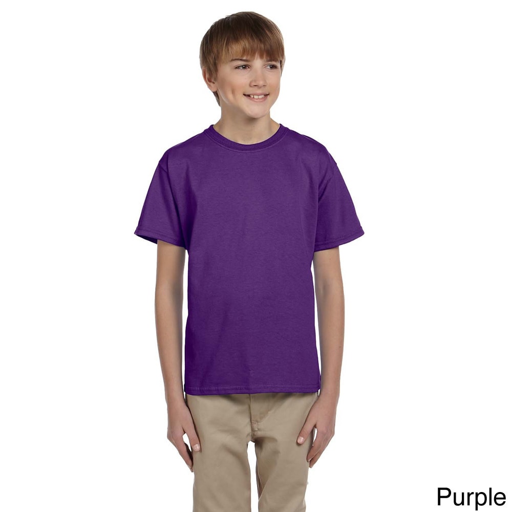 Gildan Gildan Youth Ultra Cotton 6 ounce T shirt Purple Size L (14 16)