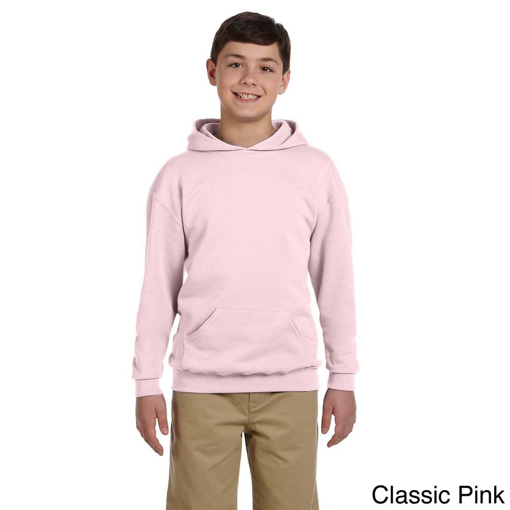 Jerzees Youth 50/50 Nublend Fleece Pullover Hoodie Pink Size L (14 16)