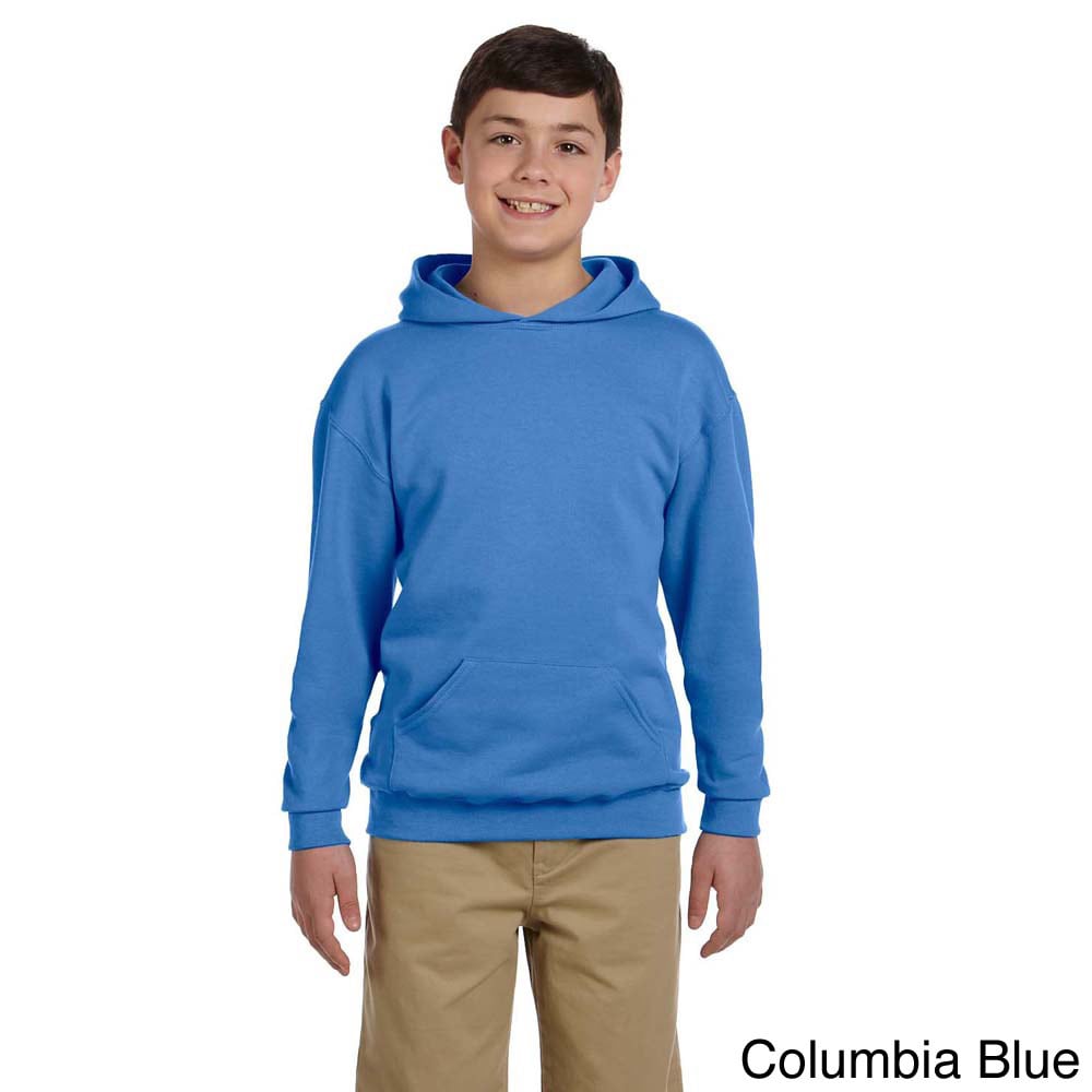 Jerzees Youth 50/50 Nublend Fleece Pullover Hoodie Blue Size L (14 16)