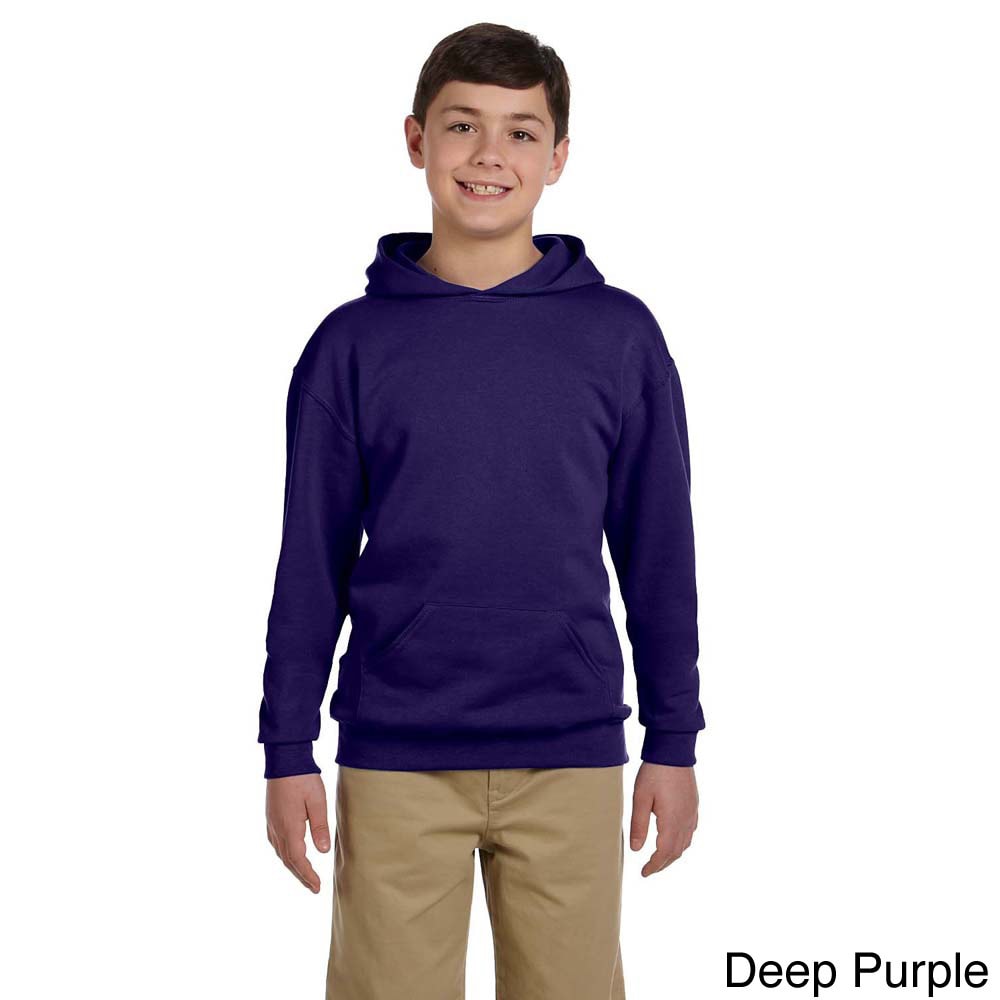 Jerzees Youth 50/50 Nublend Fleece Pullover Hoodie Purple Size L (14 16)