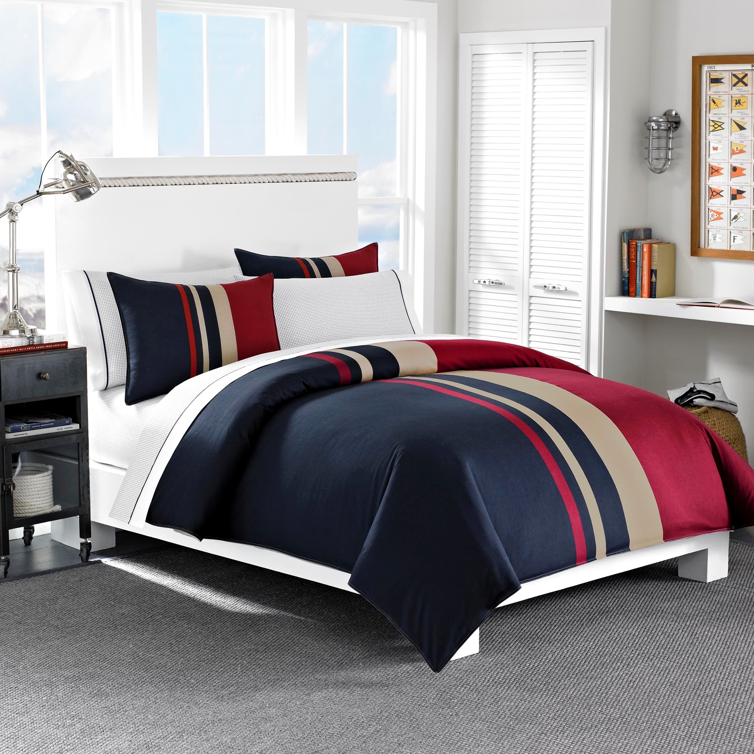 Nautica Everson Tradtional Cotton Duvet Cover Set