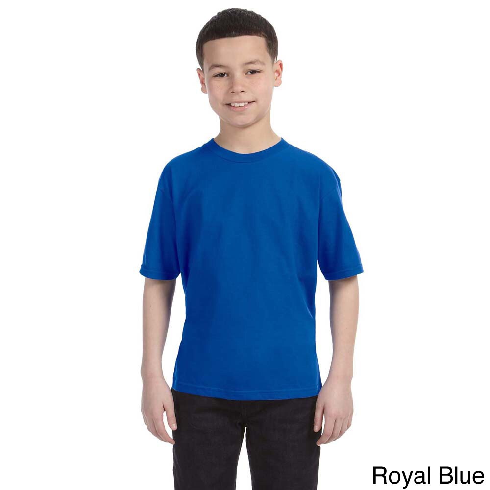 Anvil Anvil Youth Ringspun Cotton T shirt Blue Size M (10 12)