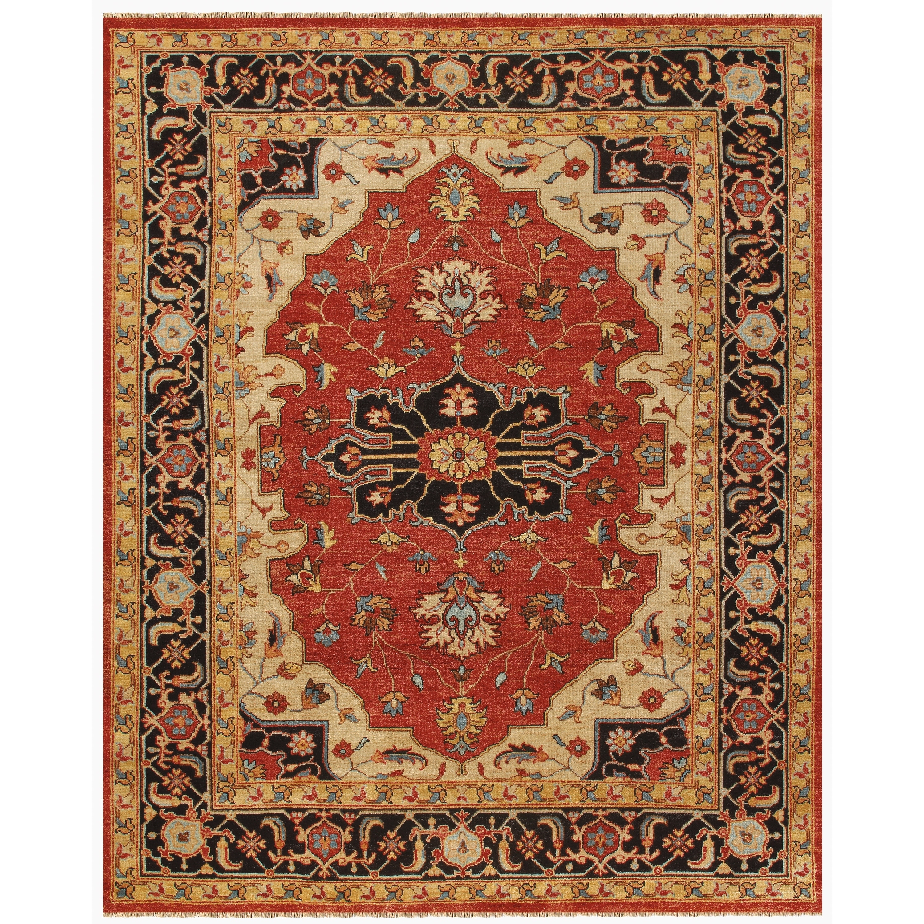 Hunter Red Black Area Rug (56 X 86)