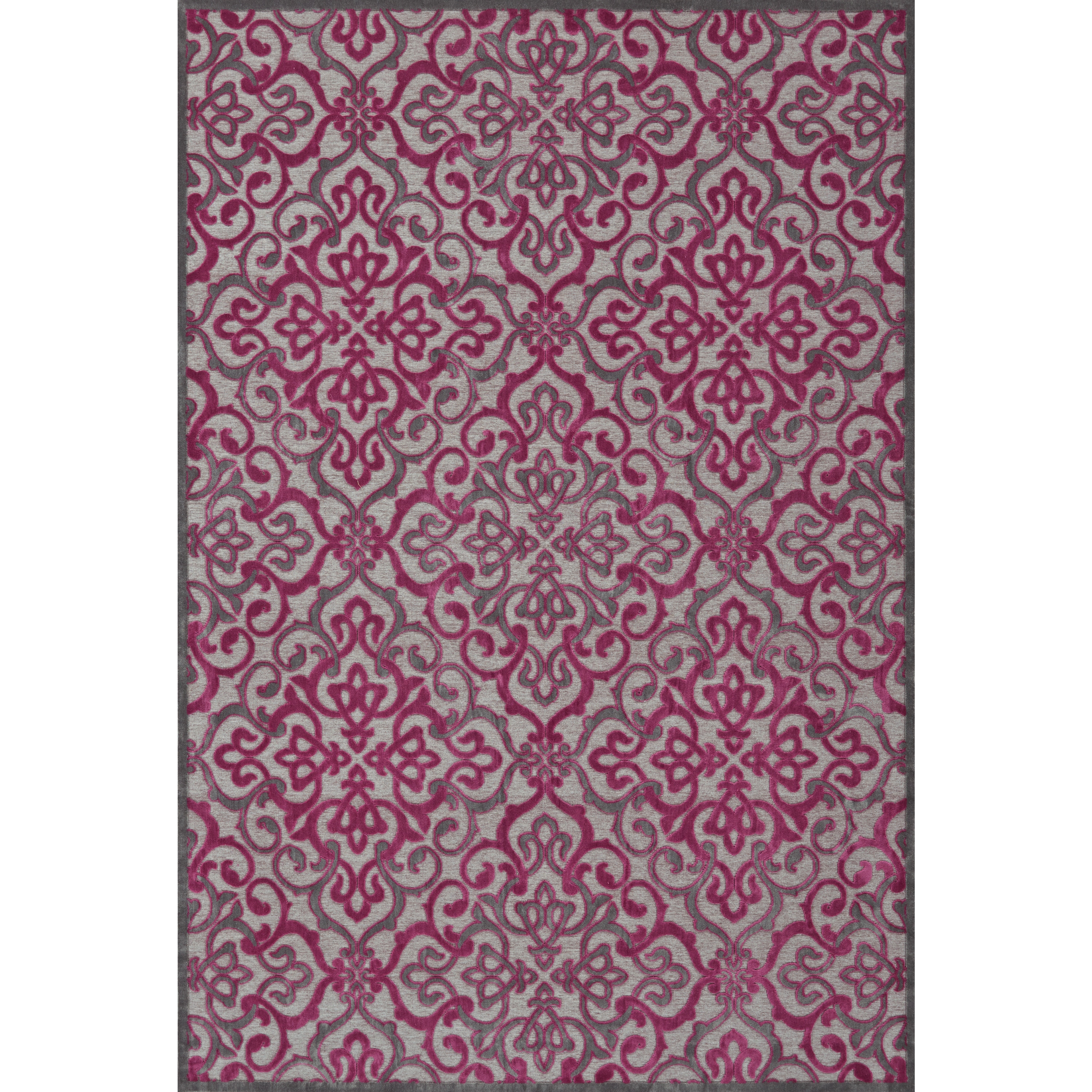 Larache Pewter Raspberry Area Rug (53 X 76)