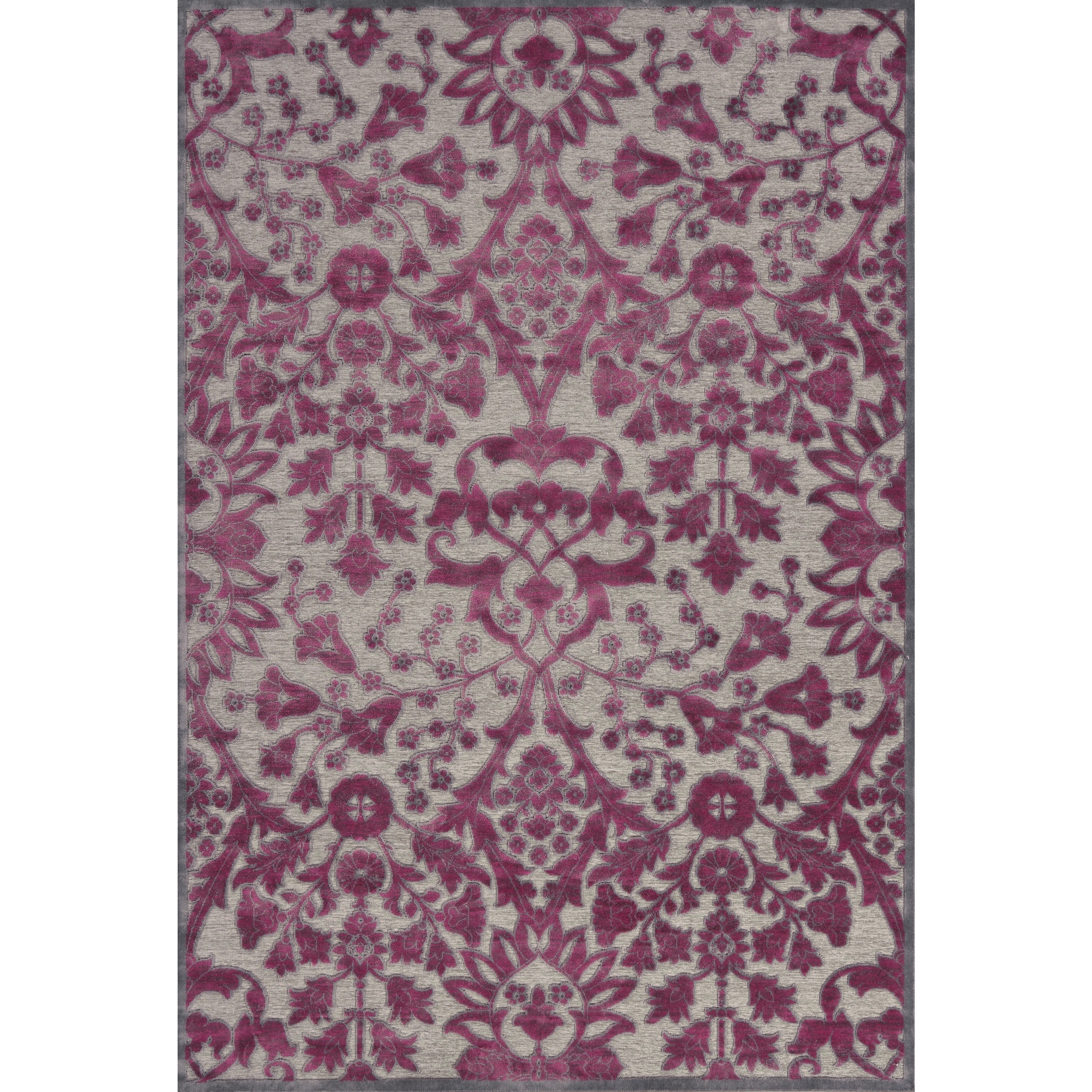 Larache Pewter Raspberry Area Rug (53 X 76)