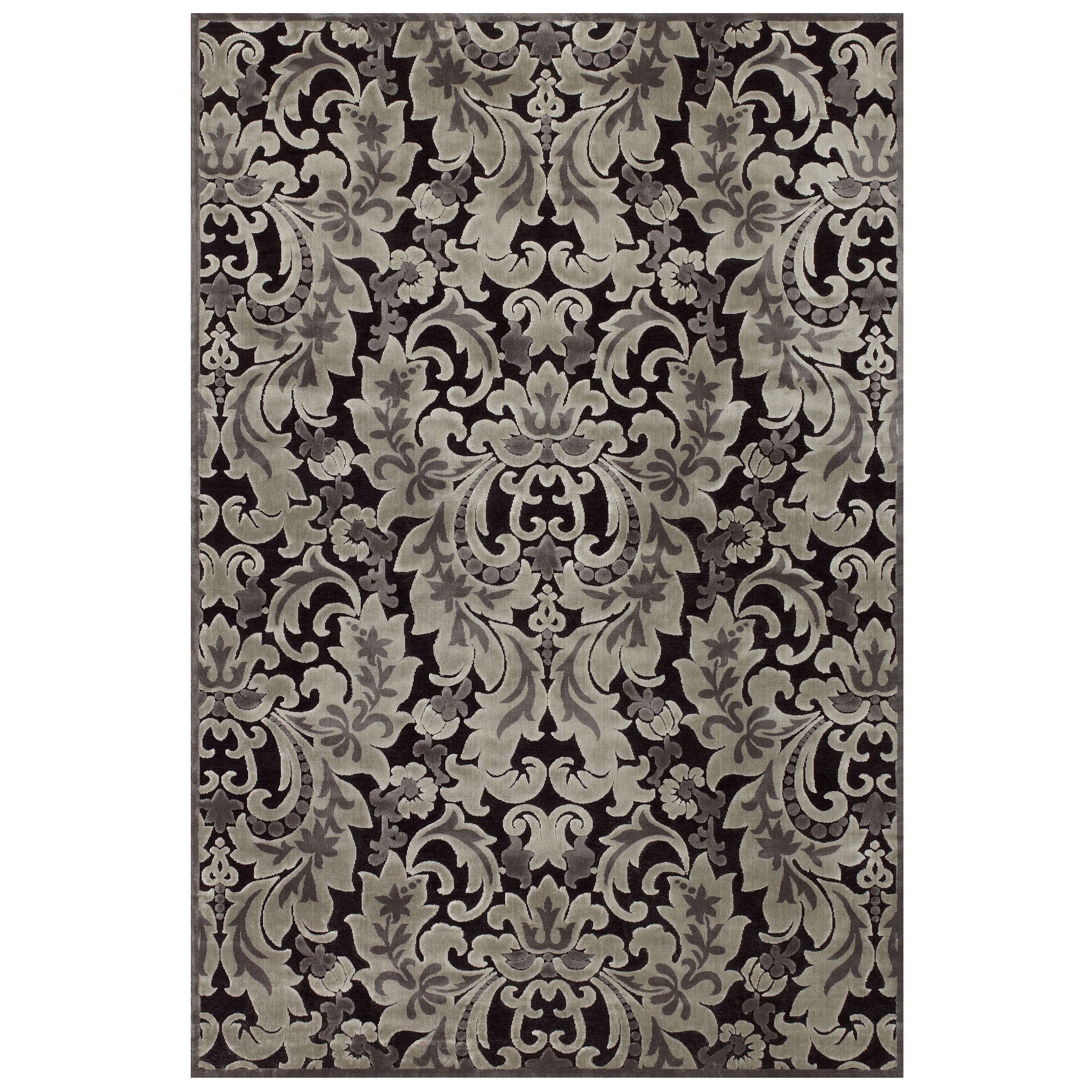 Soho Black Silver Area Rug (53 X 76)