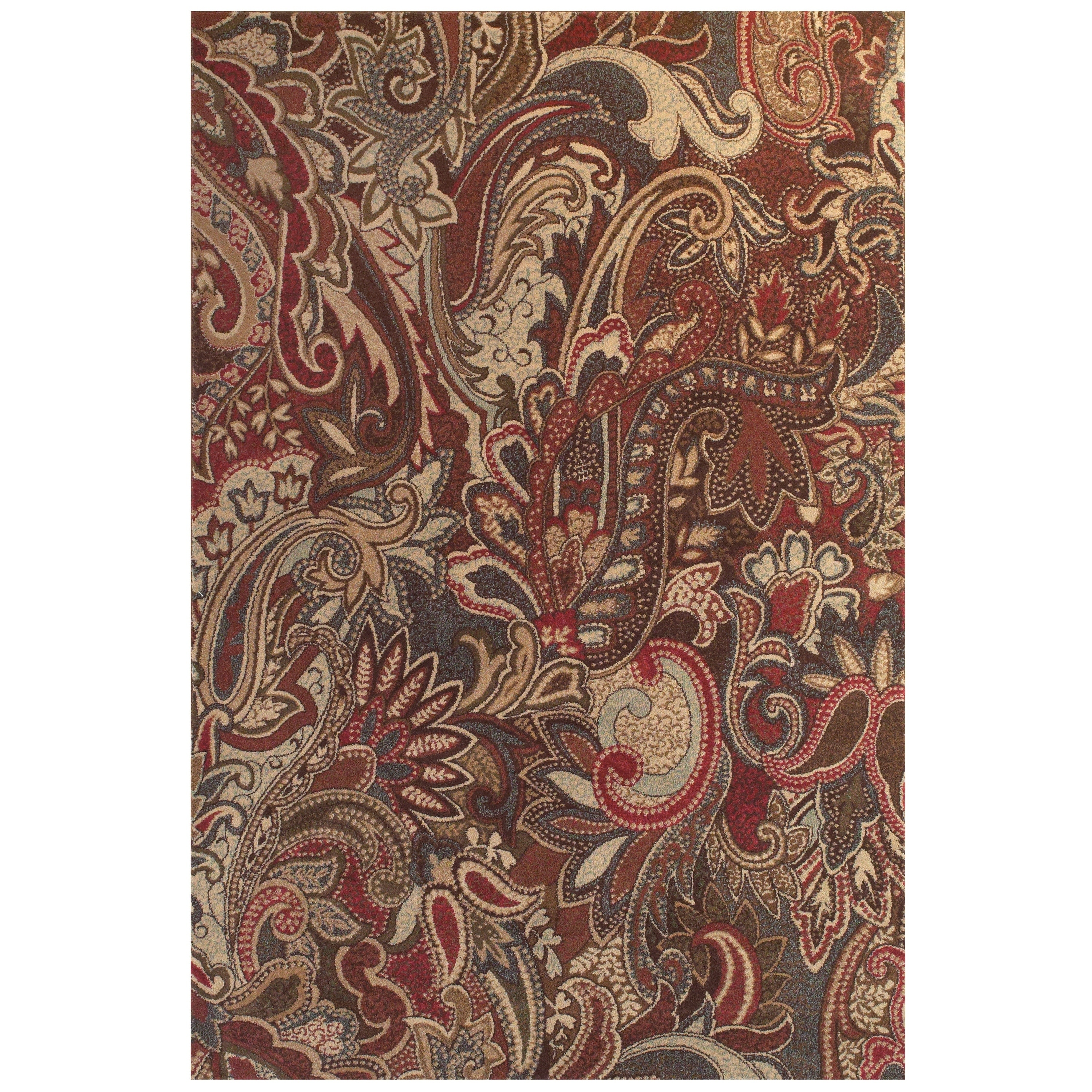 Salford Crimson Multi Area Rug (5 X 8)