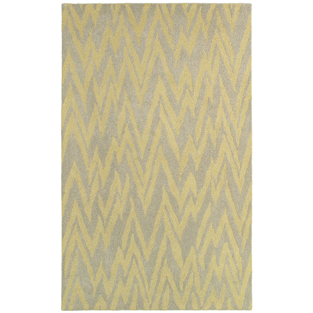 Lnr Home Dazzle Grey/ Gold Stripe Area Rug (5 X 8)