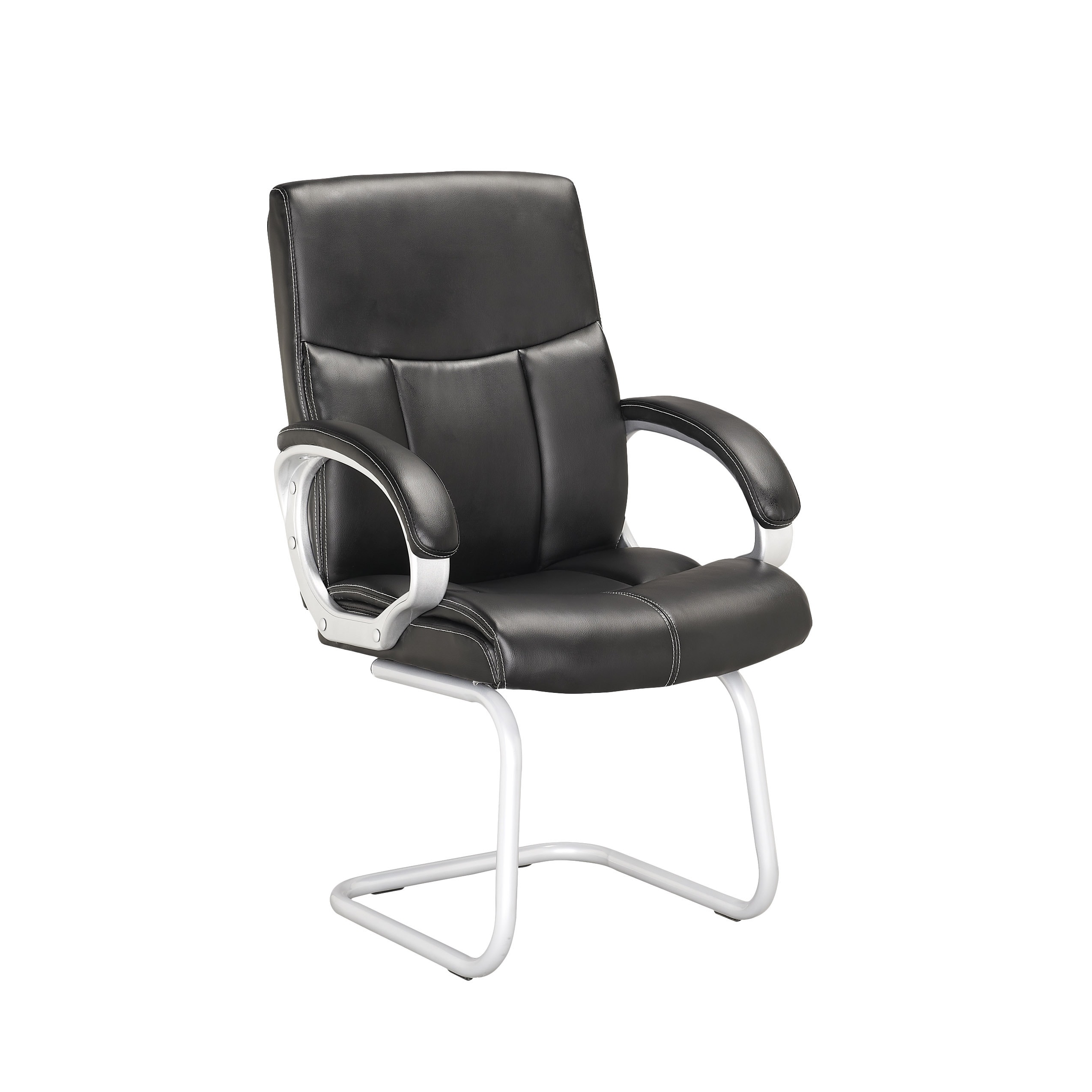 Corliving Lof 608 o Conference Chair In Black Leatherette, Set Of 2