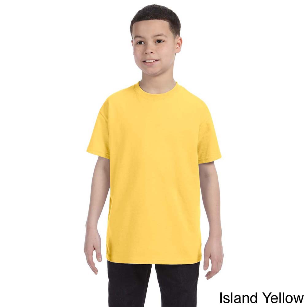 Jerzees Youth 50/50 Heavyweight Blend T shirt Yellow Size L (14 16)