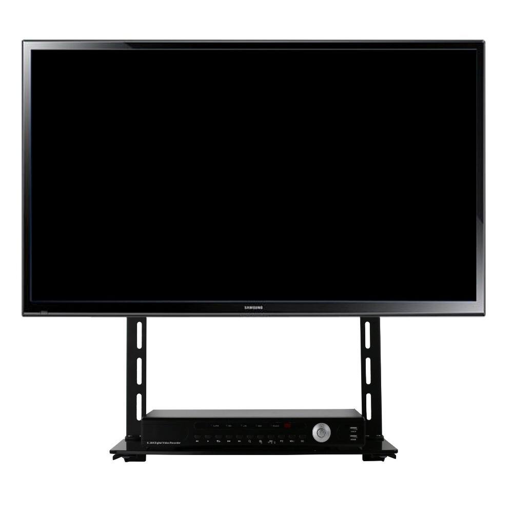 Mount-It! Black, Steel and Glass, Wall Shelf for TV Brackets