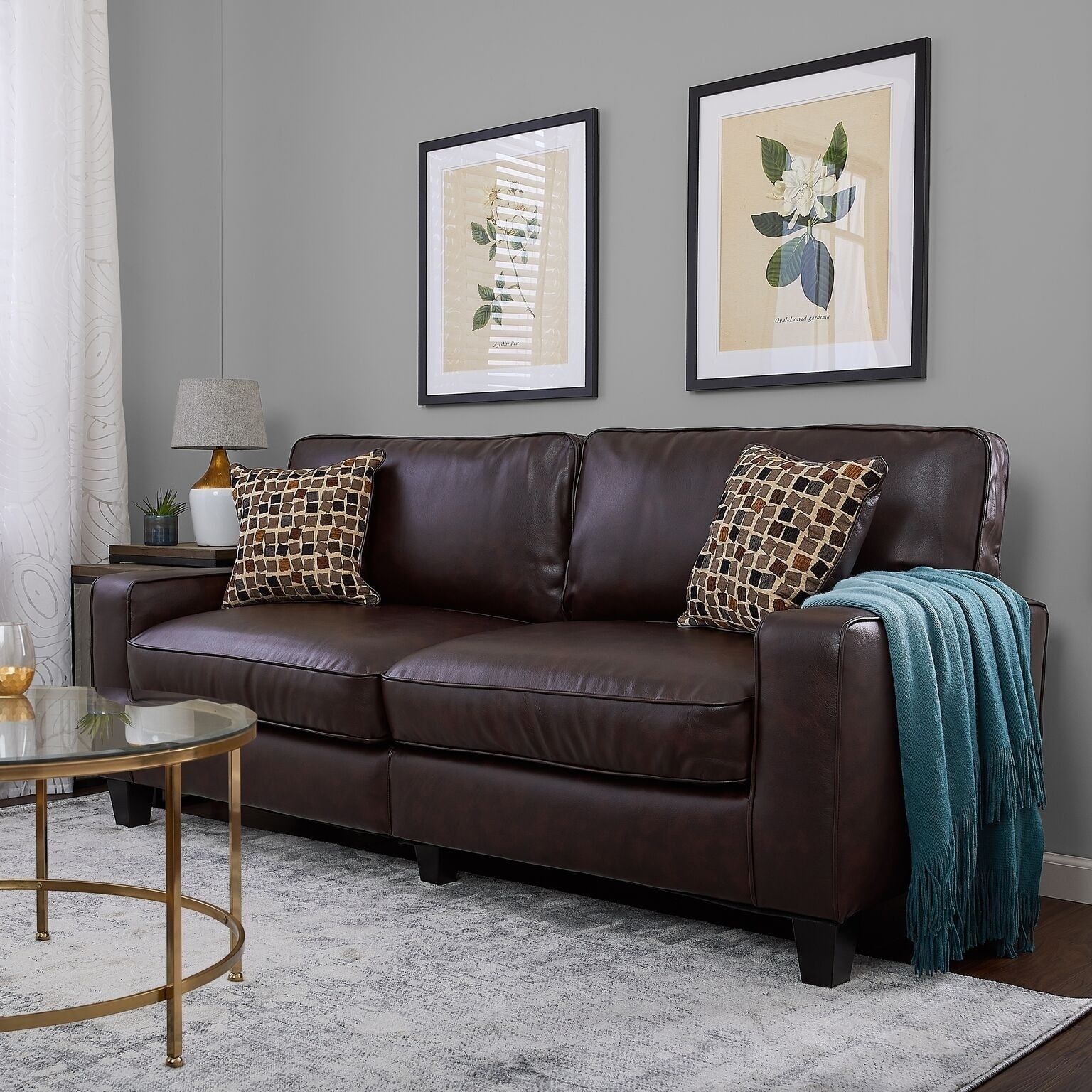 Serta Monaco Biscuit Brown Deluxe Sofa