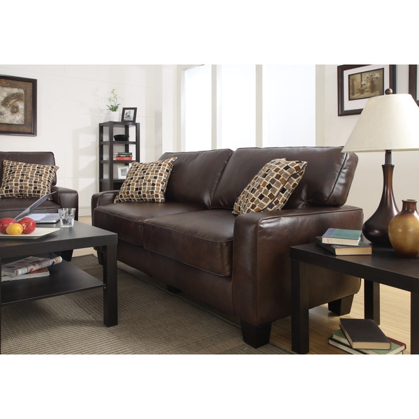 Serta Monaco Biscuit Brown Deluxe Sofa Serta Sofas & Loveseats