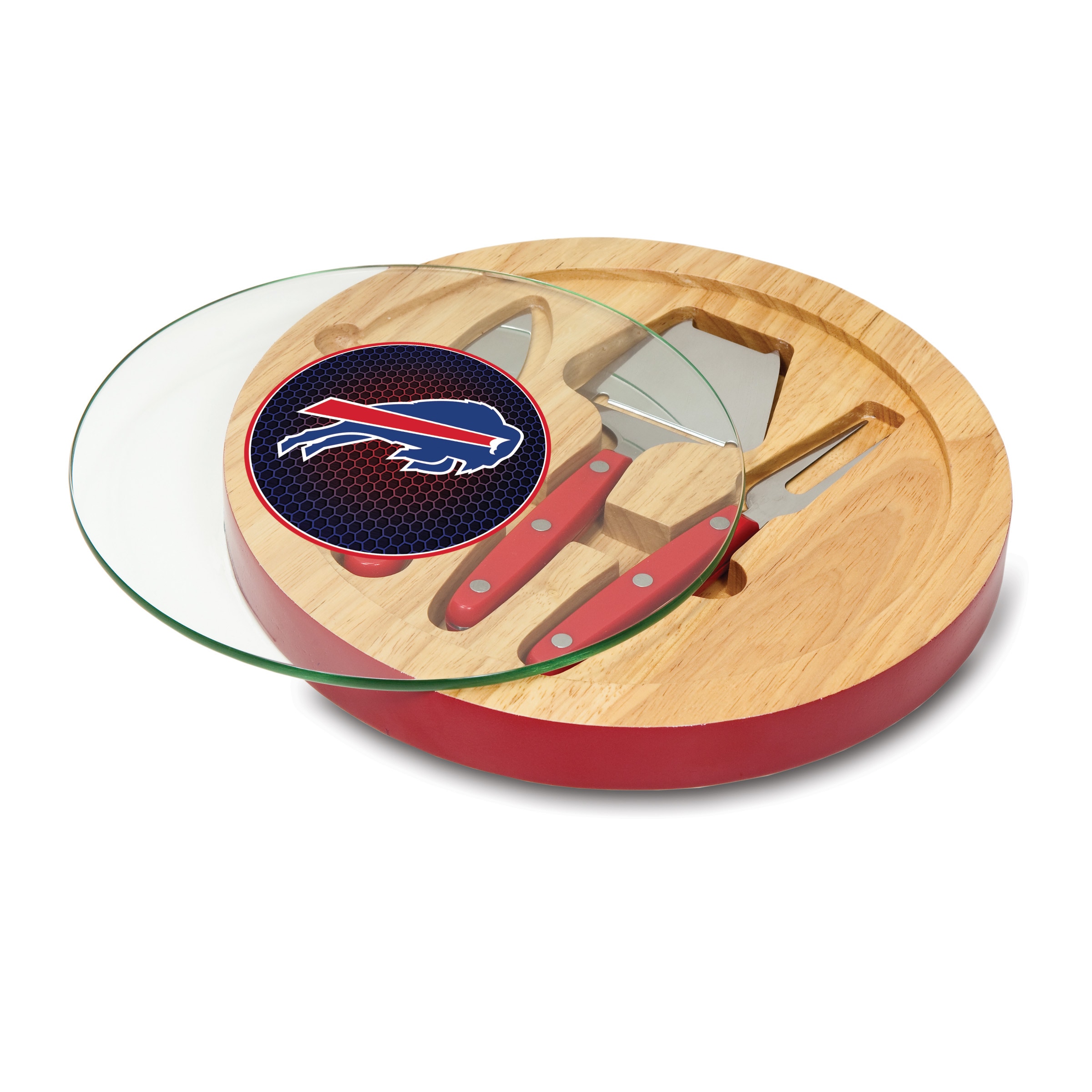 Nfl Applique Ventana Glass top Cheese Board With Accessories