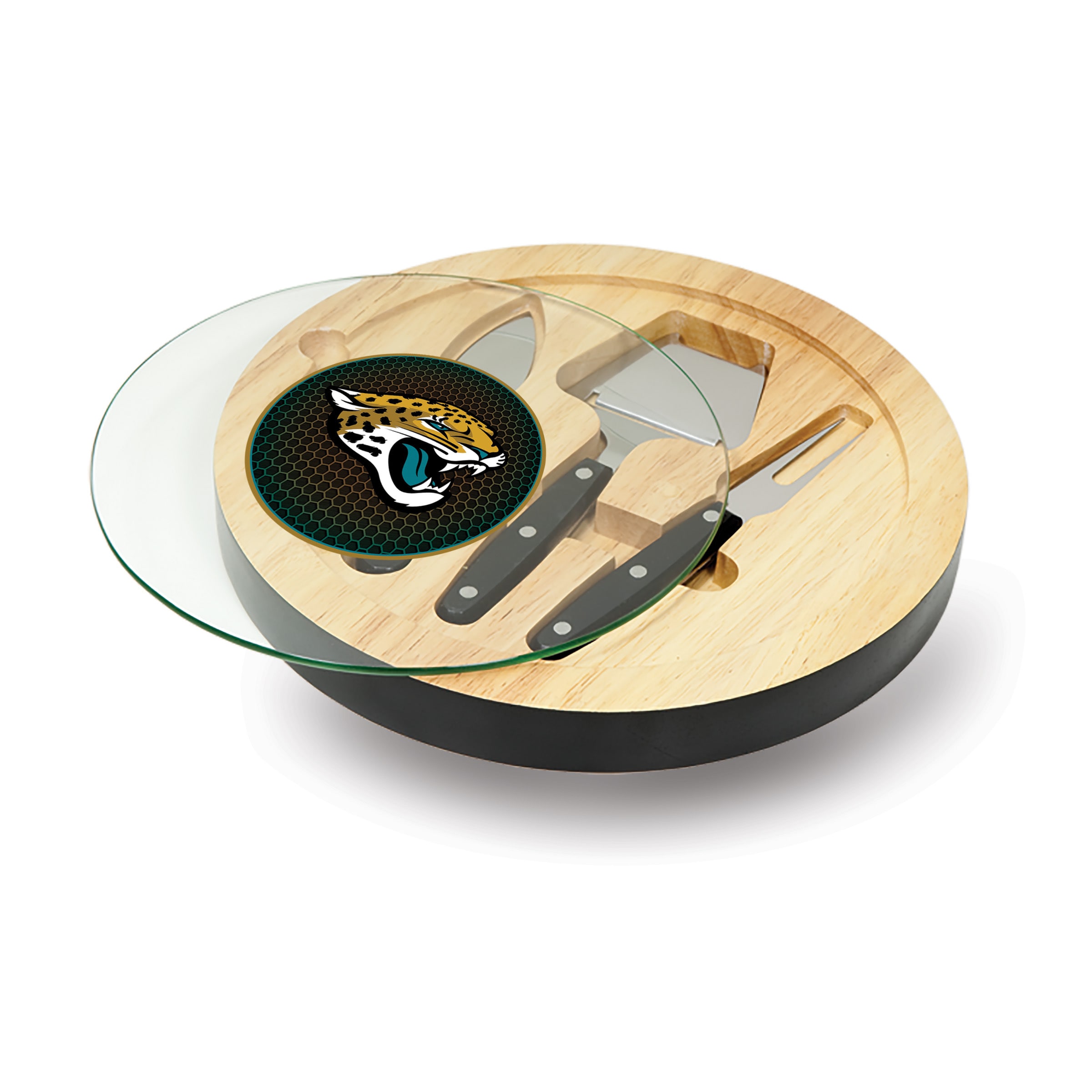 Nfl Applique Ventana Glass top Cheese Board With Accessories