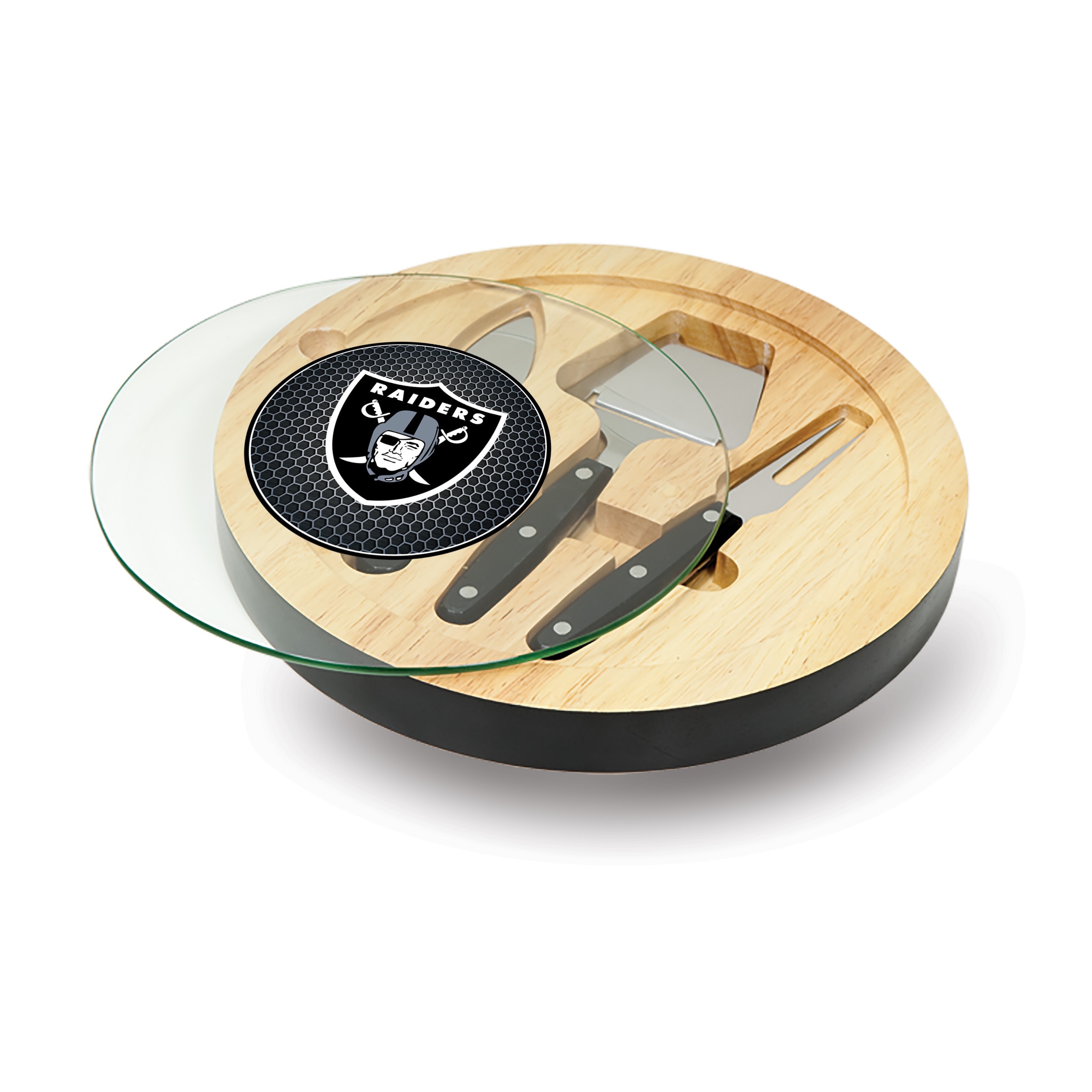 Nfl Applique Ventana Glass top Cheese Board With Accessories