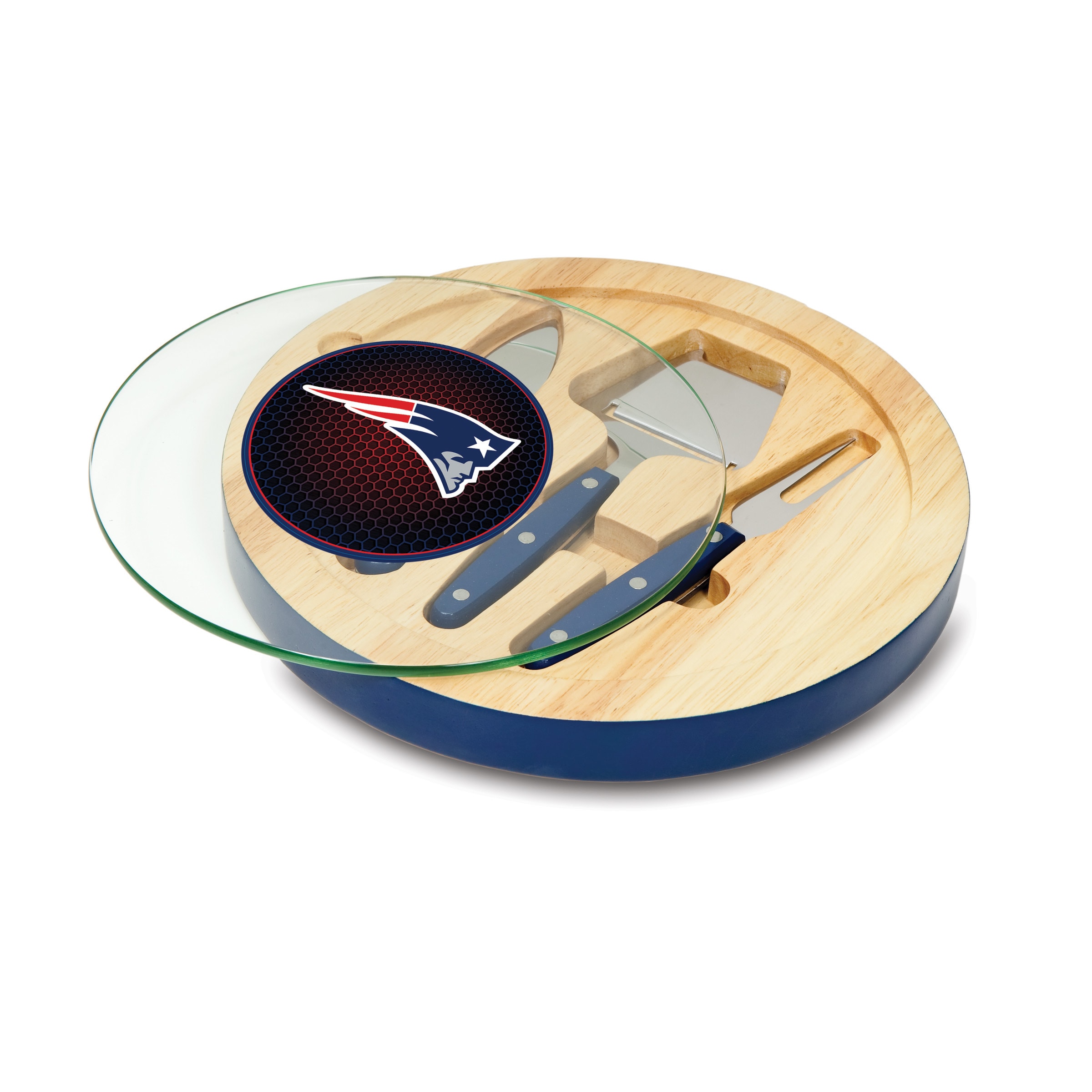 Nfl Applique Ventana Glass top Cheese Board With Accessories