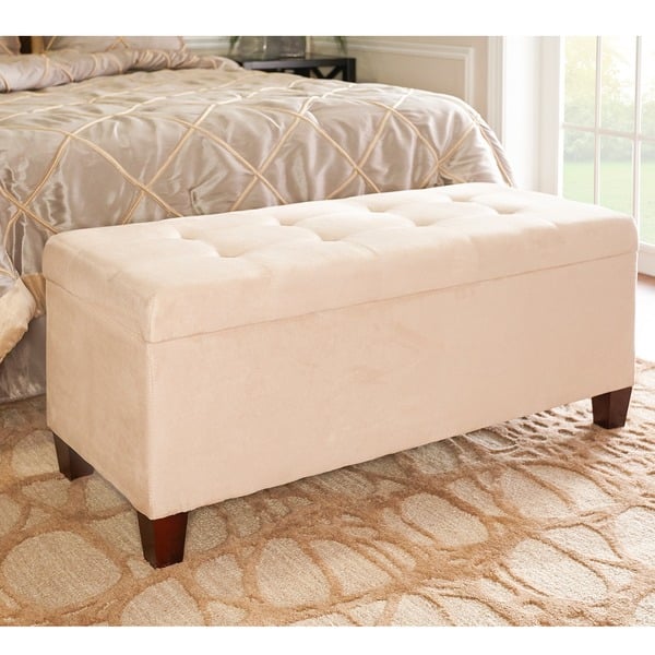 Copper Grove Rezina Fliptop Tufted Beige Shoe Storage Ottoman Bed