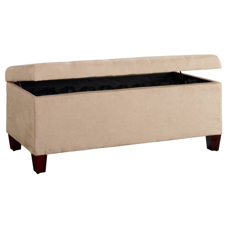 Copper Grove Rezina Flip-top Tufted Beige Shoe Storage Ottoman