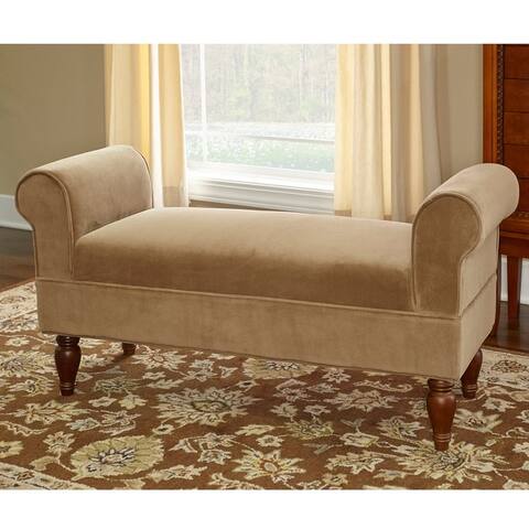 Copper Grove Rushbrook Classic Light Brown Microfiber Bench
