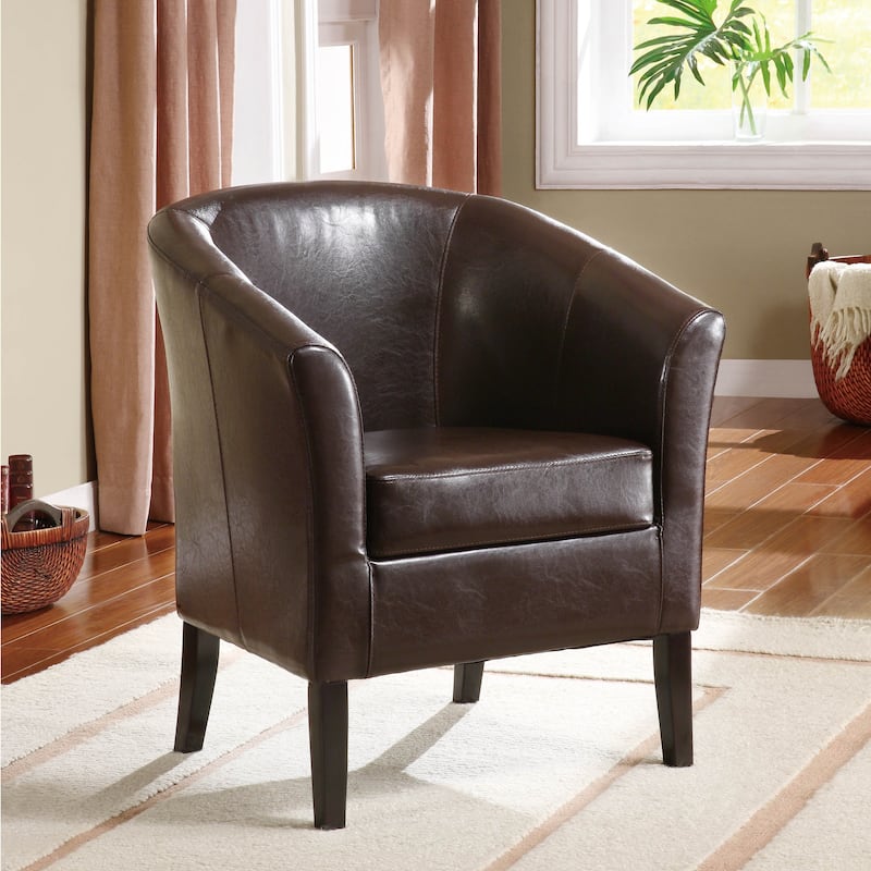 Porch & Den Mapleview Coffee Brown Upholstery Chair