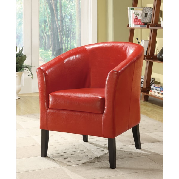 Oh Home Andrew Barrel Club Chair Hot Red Upholstery