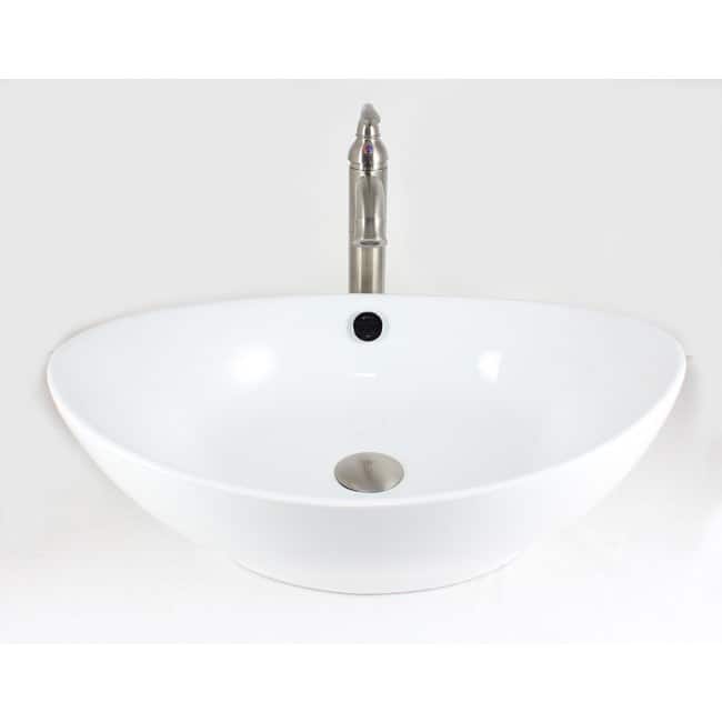 23" European Style Oval Shape Porcelain Ceramic Bathroom Vessel Sink