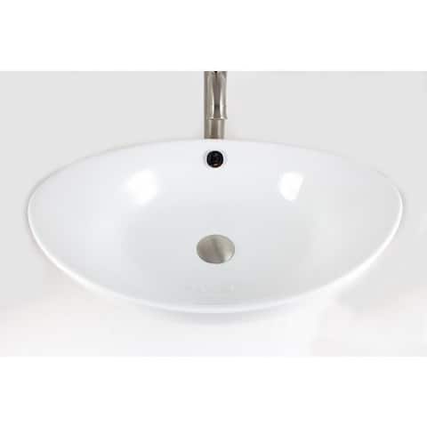 23" European Style Oval Shape Porcelain Ceramic Bathroom Vessel Sink