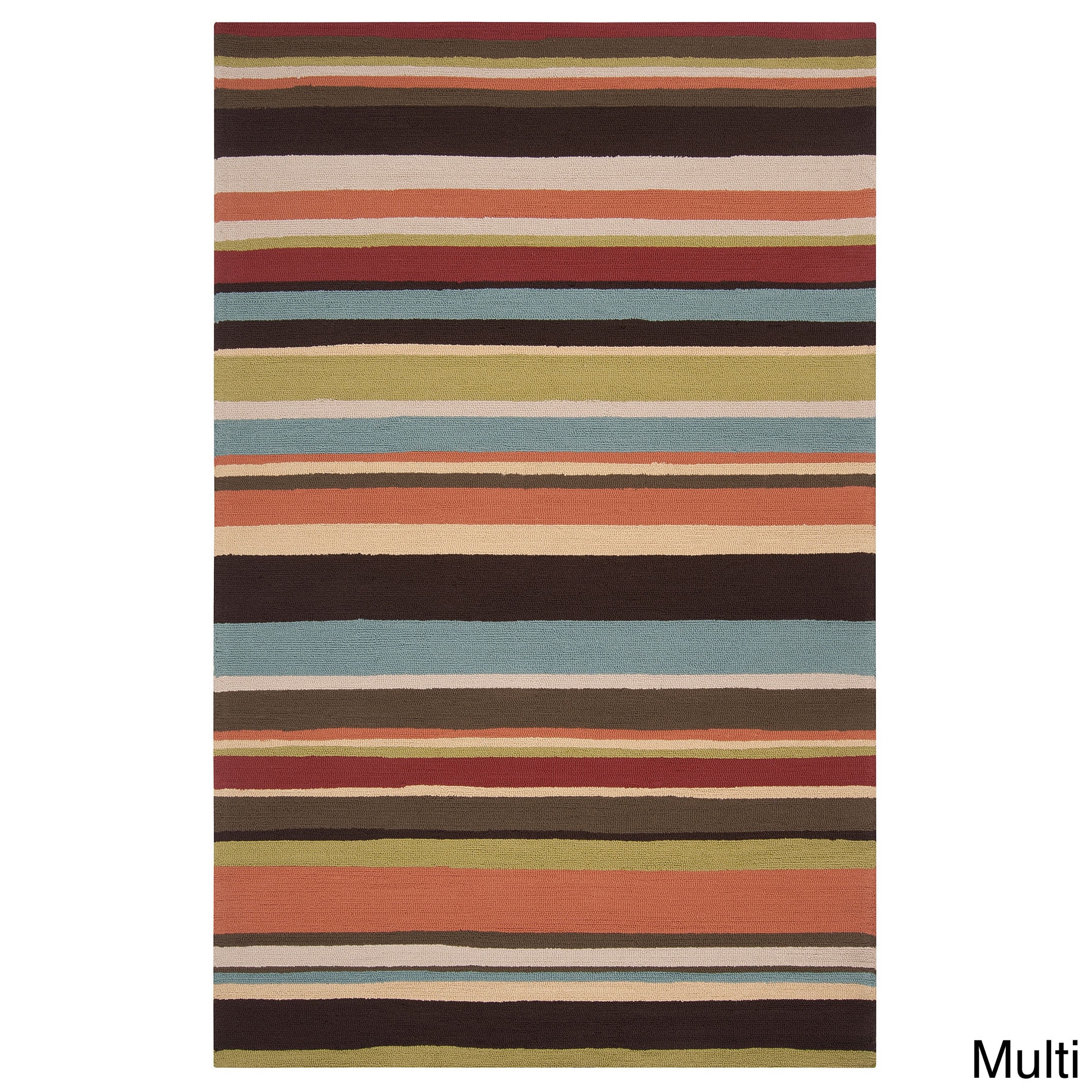 Hand hooked Shailene Striped Casual Indoor/ Outdoor Area Rug (2 X 3)