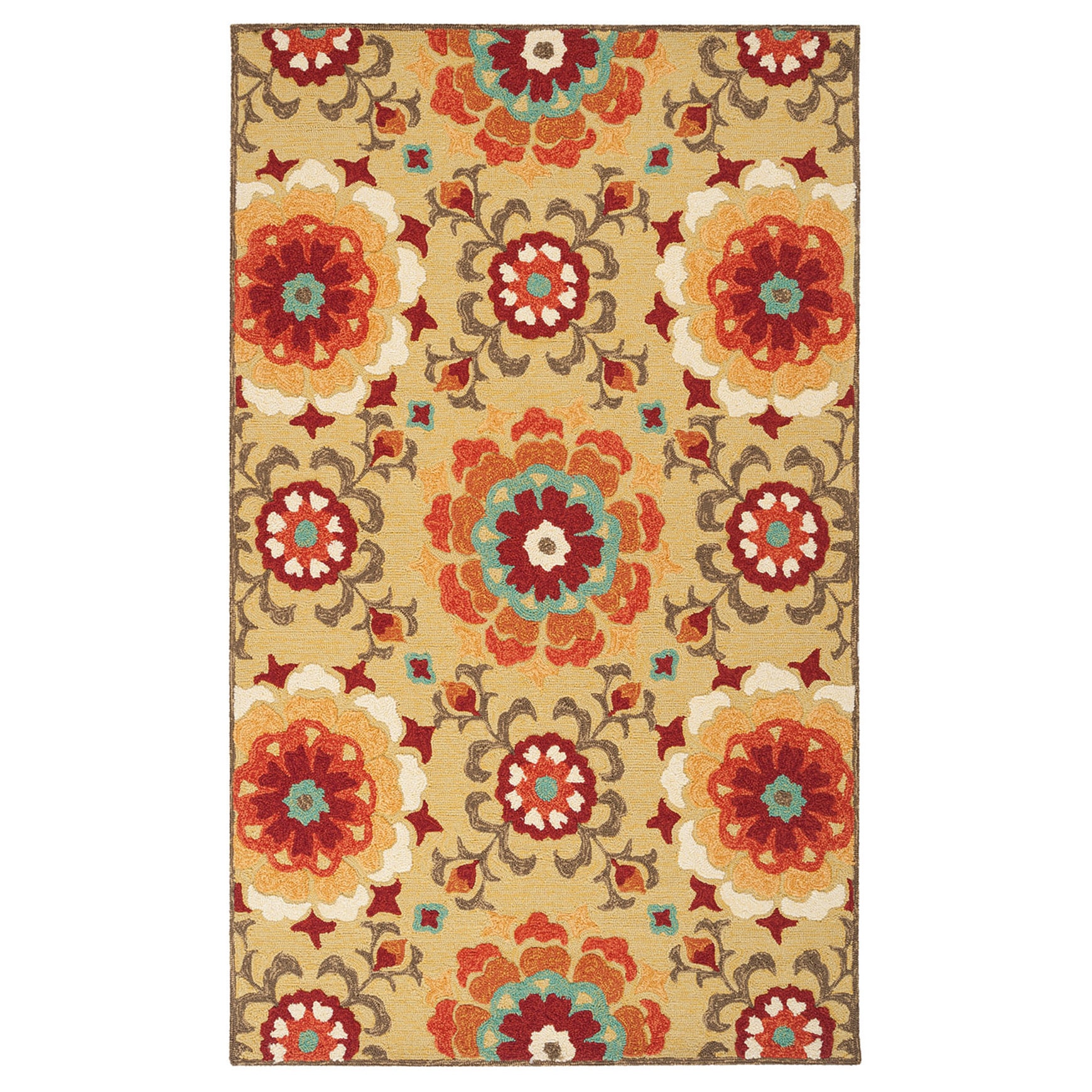 Hand hooked Natalie Contemporary Floral Indoor/ Outdoor Area Rug (2 X 3)