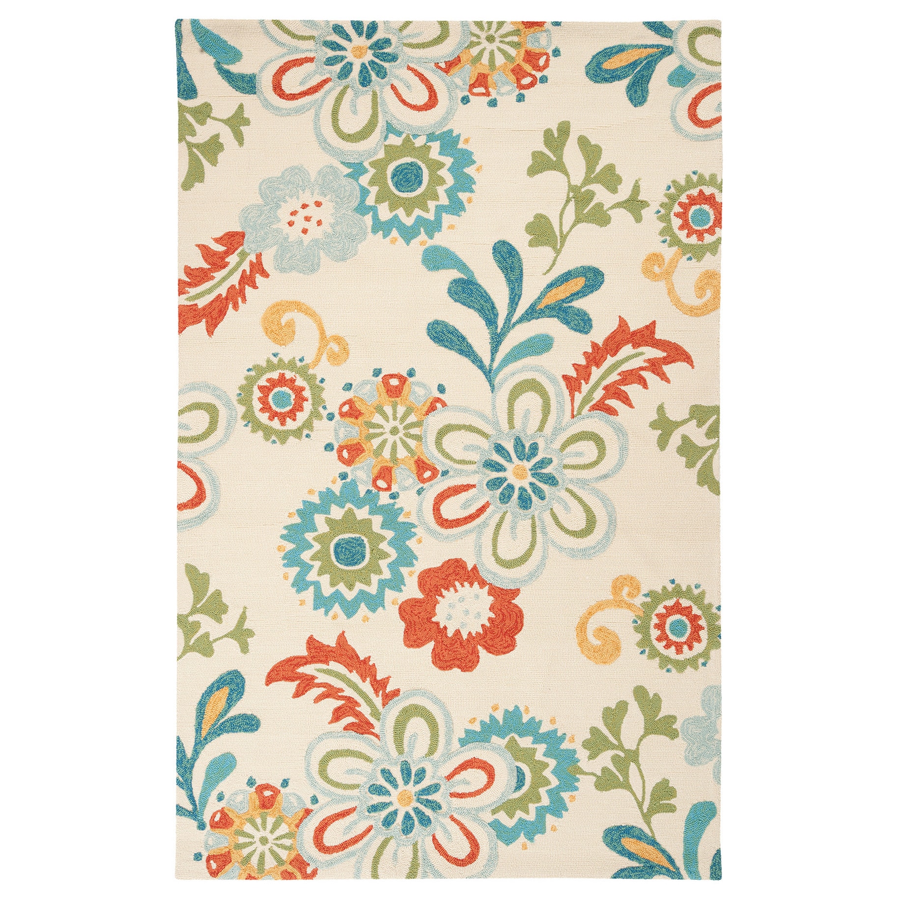 Hand hooked Kim Transitional Floral Indoor/ Outdoor Area Rug (2 X 3)